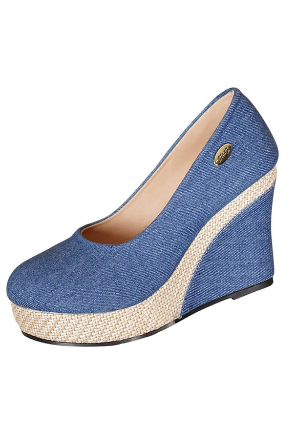Blue Shoes For Women Fashion Casual Platform Round Toe Solid Color Fall Winter Wear Rope Detail 1Pc Pair Of Shoes