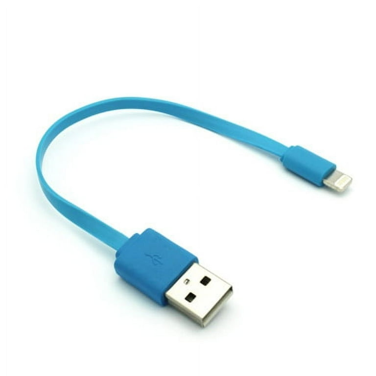 Blue Short Flat USB Cable Compatible With iPod Touch Nano 7th