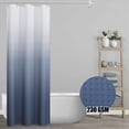 thumbnail image 1 of Blue Shower Curtain for Bathroom, 36 x 72 Inch 230GSM Heavy Duty Weighted Waffle Weave Fabric Ombre Waterproof Shower Curtains Simple Elegant Modern Bath Curtain with 6 Hooks,Machine Washable Navy, 1 of 6