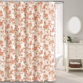 thumbnail image 1 of Blue Shower Curtain Floral Cotton Linen Cottagecore Shower Curtain for Bathroom 72" W x 72" L, 1 of 4