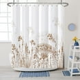 thumbnail image 1 of Blue Shower Curtain, Floral Eucalyptus Shower Curtain, Watercolor Leaves on The Top Plant Shower Curtains for Bathroom - Fabric Shower Curtain Set Natural Shower Curtain Bathroom Decor 72x72, 1 of 6