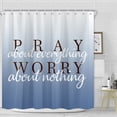 thumbnail image 1 of Blue Shower Curtain, Lilac Blue Shower Curtains for Bathroom with Inspirational Quotes, Cloth Fabric Bathroom Decor Set with Hooks Modern Cute Chic Shower Curtain,72x72in Blue White, 1 of 6