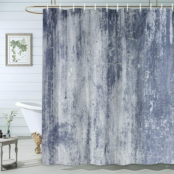 Blue Shower Curtain,Modern Aesthetic Abstract Stripe Shower Curtain Set for Bathtub Bathroom,Gray Blue Contemporary Abstract Painting Fabric Shower Curtains, 47X64in