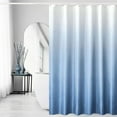 thumbnail image 1 of Blue Shower Curtain for Bathroom, Waffle Weave Textured Ombre Fabric Shower Curtain Set with Hooks, Water Repellent, Machine Washable, 72 x 72, 1 of 6