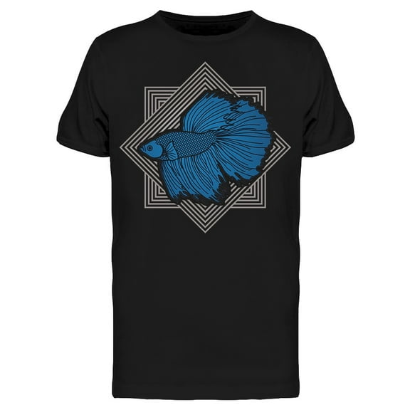 Blue Siamese Fighter Fish T-Shirt Men -Image by Shutterstock, Male Small