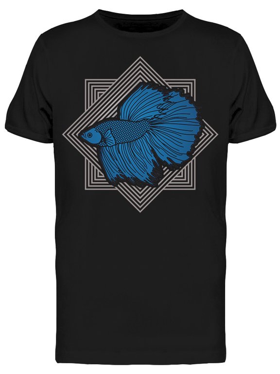 Blue Siamese Fighter Fish T-Shirt Men -Image by Shutterstock, Male Small