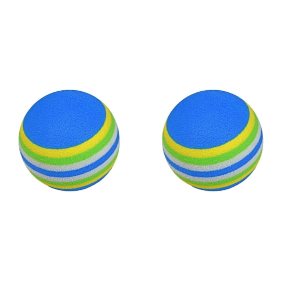 Blue Silent Dog Ball Toy, Indestructible EVA Foam Tennis for Small Breeds 2 Pieces, Durable Interactive Fetch Toy, Soft Indoor Chew Ball for Quiet Play 1.7 Inch