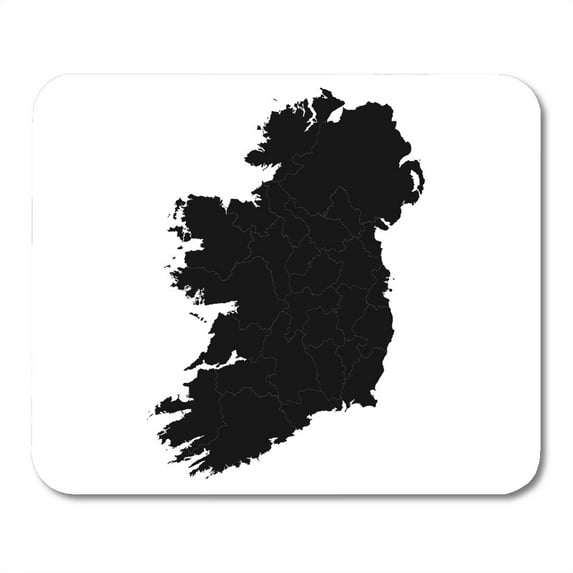Blue Silhouette Map Ireland Country on Flag Flat Ocean Outline Mousepad Mouse Pad Mouse Mat 9x10 inch