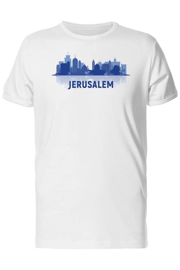 Blue Silhouette Of Jerusalem T-Shirt Men -Image by Shutterstock, Male 3X-Large