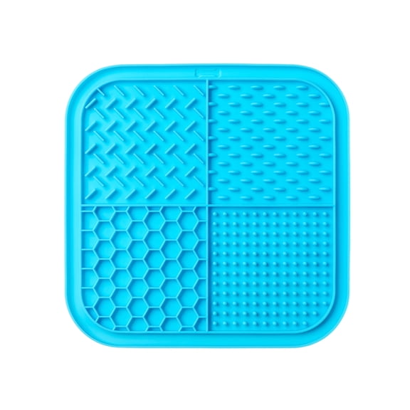 Blue Silicone Pet Licking Mat For Cats & Dogs - Non-Slip Silicone Backing, Mess Prevention, Slow Feeding Design, Interactive Licking Pad For Food Water Spillage Control, Safe
