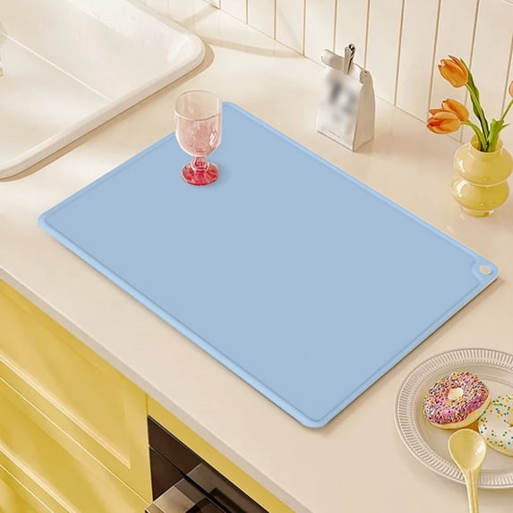 Blue Silicone Placemat, Non Slip Waterproof Washable Table Mat For Baby ...