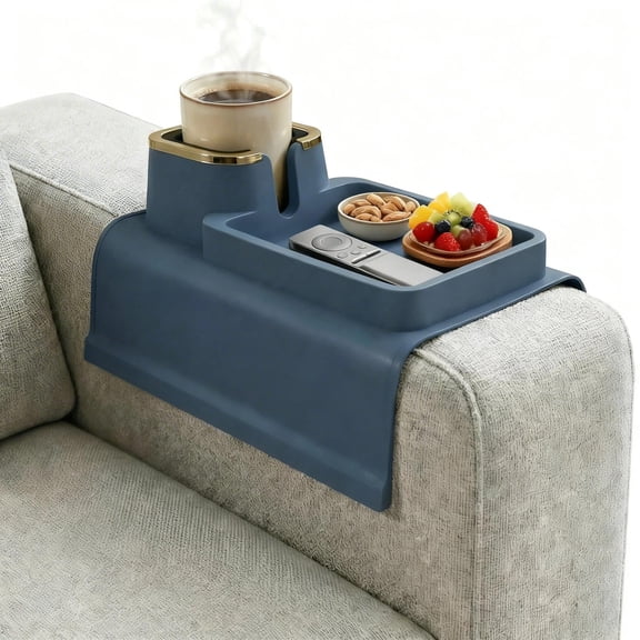 Blue Silicone Sofa Armrest Organizer Coaster