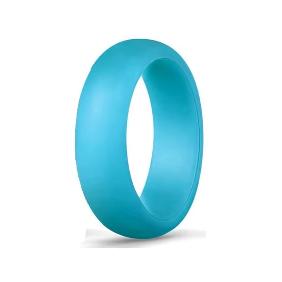 Blue Silicone Wedding Ring Band Women Temporary Thin Rubber Flexible Gym Travel