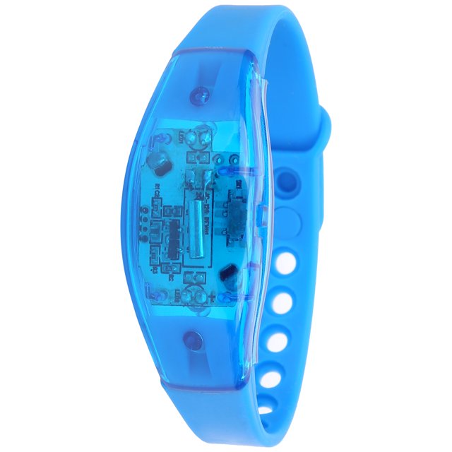 Blue Silicone Wristband with Flashing Lights, Perfect for Night Running