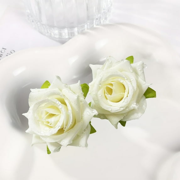 Blue Silk Flower Heads, Fake Floral DIY Decorations, Realistic Cloth Simulation Flowers for Crafts, Wedding Centerpiece Bouquet Supplies, 10 Pack Blue Artificial Blooms