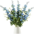 thumbnail image 1 of Blue Silk Flowers 9Blue Delphinium Artificial Flowers Combo Clematis Greenery 33.5" Long Stem Flowers for Tall Vase Bluebonnet Decor Floral Centerpiece Bridal Bouquets for Wedding (Blue), 1 of 5