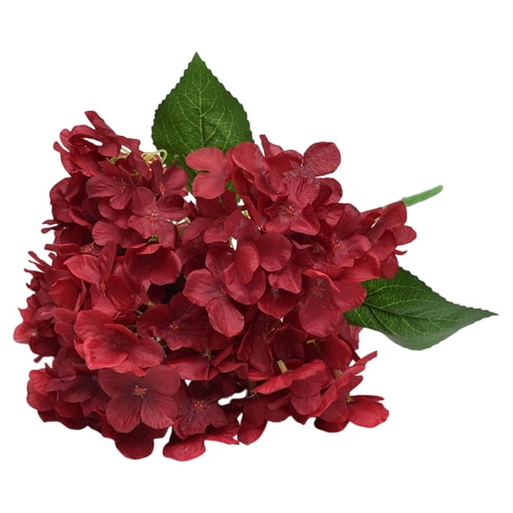 Blue Silk Hydrangea Artificial Flowers Bouquets, Realistic Fake Hydrangea with Stems, Faux Flower Arrangement for Valentines Day Home Wedding Party Table Centerpieces Decoration, 1 Pcs