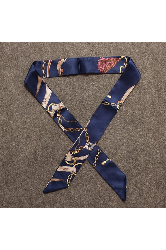 Blue Silk Scarves for Women Neckerchief Scarf Hairband Handbag Handle Ribbon Fashion Bag for Women Girls Decoration on Sale Clearance