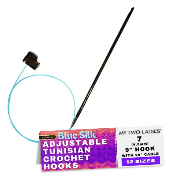 Blue Silk | Tunisian Adjustable Crochet Hooks | 12 Sizes