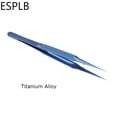 Blue/Silver Curved/Straight Titanium Tweezers Professional Precision