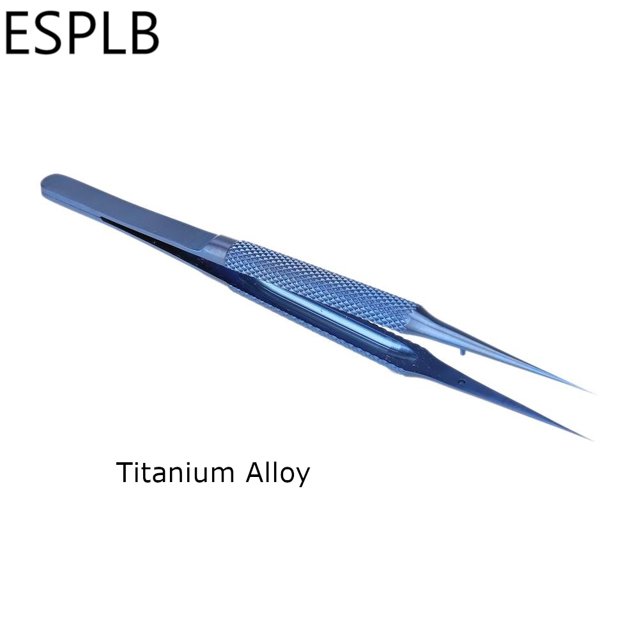 Blue/Silver Curved/Straight Titanium Tweezers Professional Precision