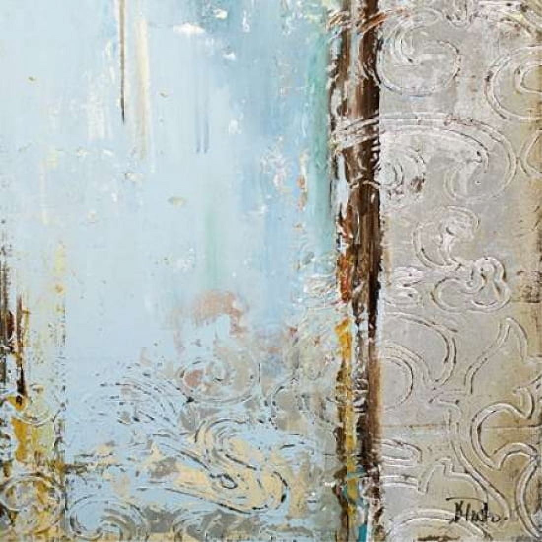 Blue Silver Square II Canvas Art - Patricia Pinto (24 x 24)