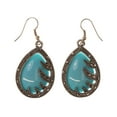 thumbnail image 1 of Blue & Silver-Tone Colored Metal Dangle-Earrings With Bead Accents #LQE2708, 1 of 2