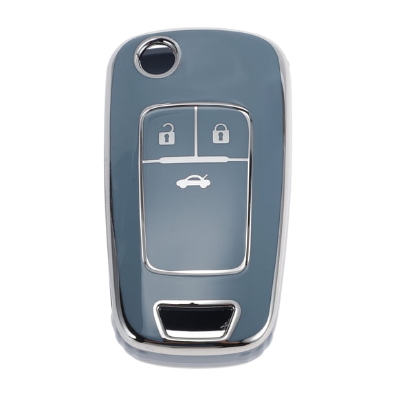 Blue Silver Tone Edge TPU Car Key Case for Opel for Vauxhall for Astra HJK 2010-2019-3 Buttons Remote Control Key Fob Case