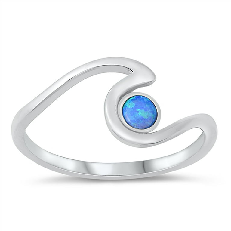 Sterling Silver Beaded Wave Ring Sterling Silver Beaded Wave Ring