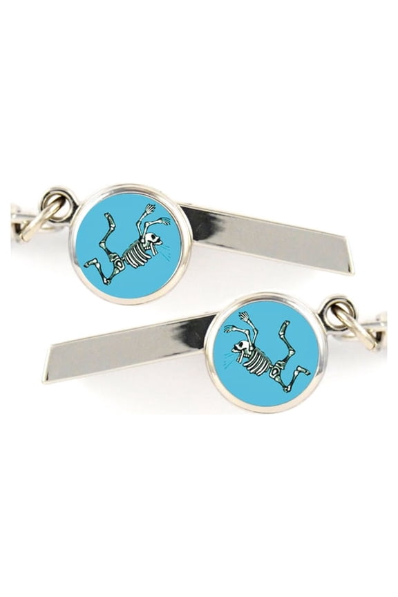 Blue Skeleton Safety Whistle Keychain