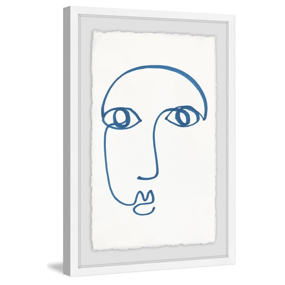 Blue Sketch Framed Painting Art Print