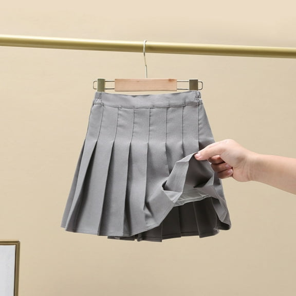 Blue Skirt Girls Pleated Toddler Baby Girls Pleated Skirt Baby Girls Uniform Skirt Built in Shorts Tennis Casual Skorts for Little Kid