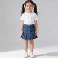 thumbnail image 1 of Blue Skirts for Girls Denim Skirt Pleated High Waist Jean Skorts Fashion Toddler Kids Casual Wear 6-7 Years, 1 of 6