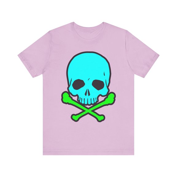 Blue Skull Graphic Design Tee, Skull Shirt, Vintage Tees, Art Design T-Shirt, Vintage Graphic Tee, Art Shirts with Skulls