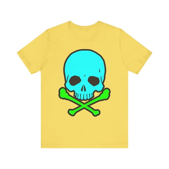 Blue Skull Graphic Design Tee, Skull Shirt, Vintage Tees, Art Design T-Shirt, Vintage Graphic Tee, Art Shirts with Skulls