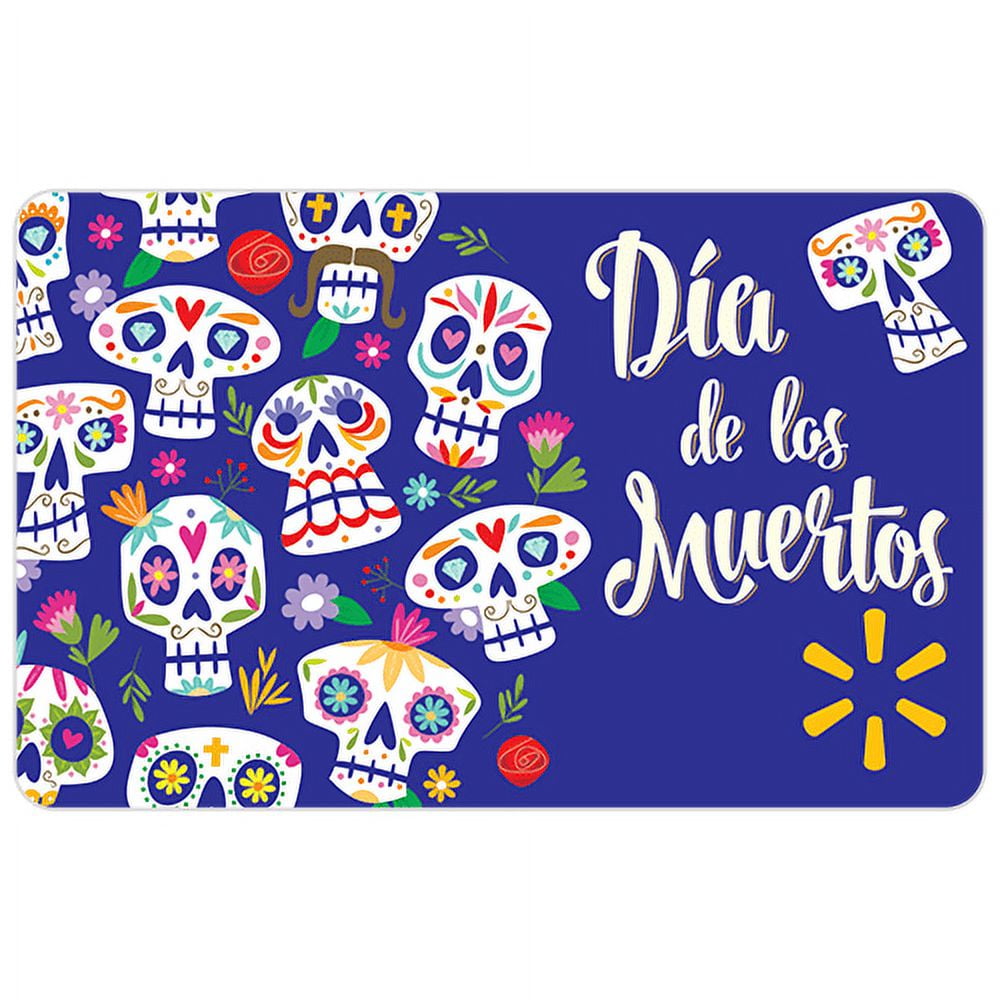 Blue Skulls Dia de los Muertos Walmart Gift Card