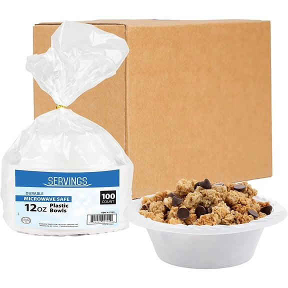 Blue Sky 12 oz white disposable plastic bowls, heavy duty plates12 Oz.800 Bowls