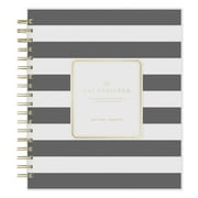 2025-2026 Day Designer Daily/Monthly Academic Planner, 8" x 10", Rugby Stripe Black Frosted, July 2025 To June 2026, 137885