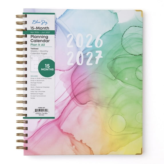 Blue Sky 15 Month 2026-2027 Weekly and Monthly Academic Year Planner ...