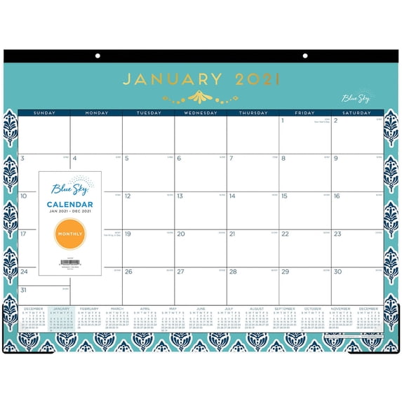 Blue Sky 2020 Monthly Desk Pad Calendar, Ruled Blocks, 22" x 17", Sullana