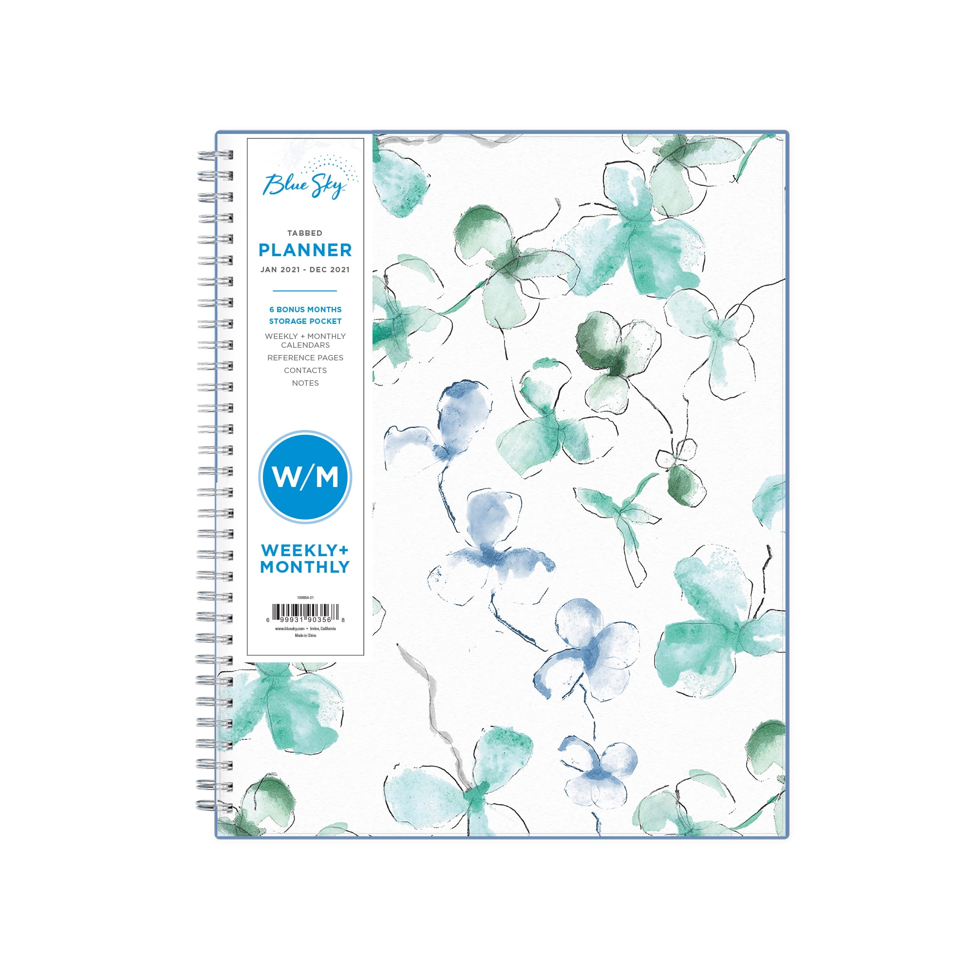 Blue Sky 2021 Weekly & Monthly Planner, 8.5" x 11", Lindley