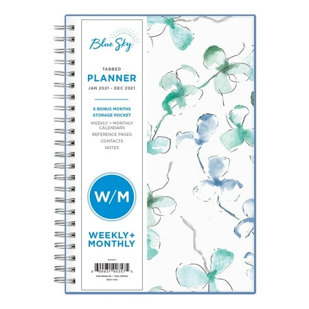Blue Sky 2021 Weekly & Monthly Planner, 8.5" x 11", Lindley