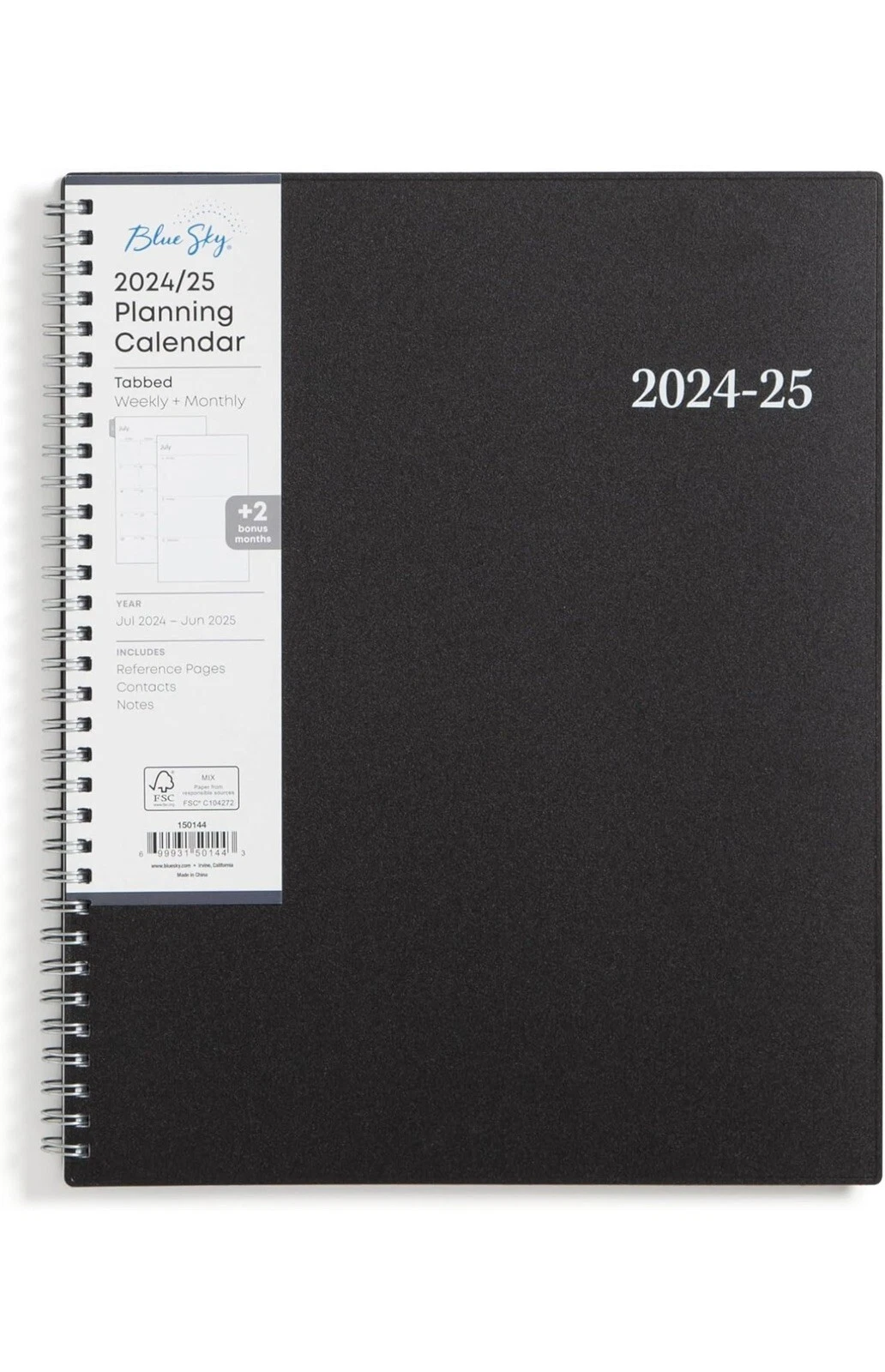 Blue Sky 2024-2025 Academic Year Weekly And Monthly Planner, 8.5" X 11", Flexibl