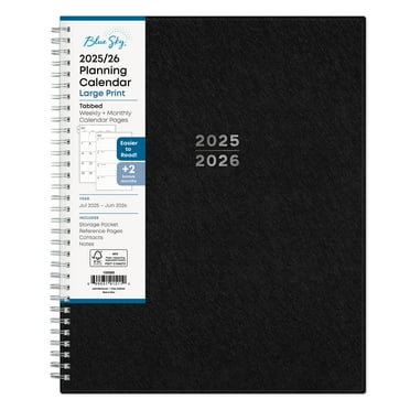 Blue Sky 2026 Weekly and Monthly Planner Calendar, January 2026