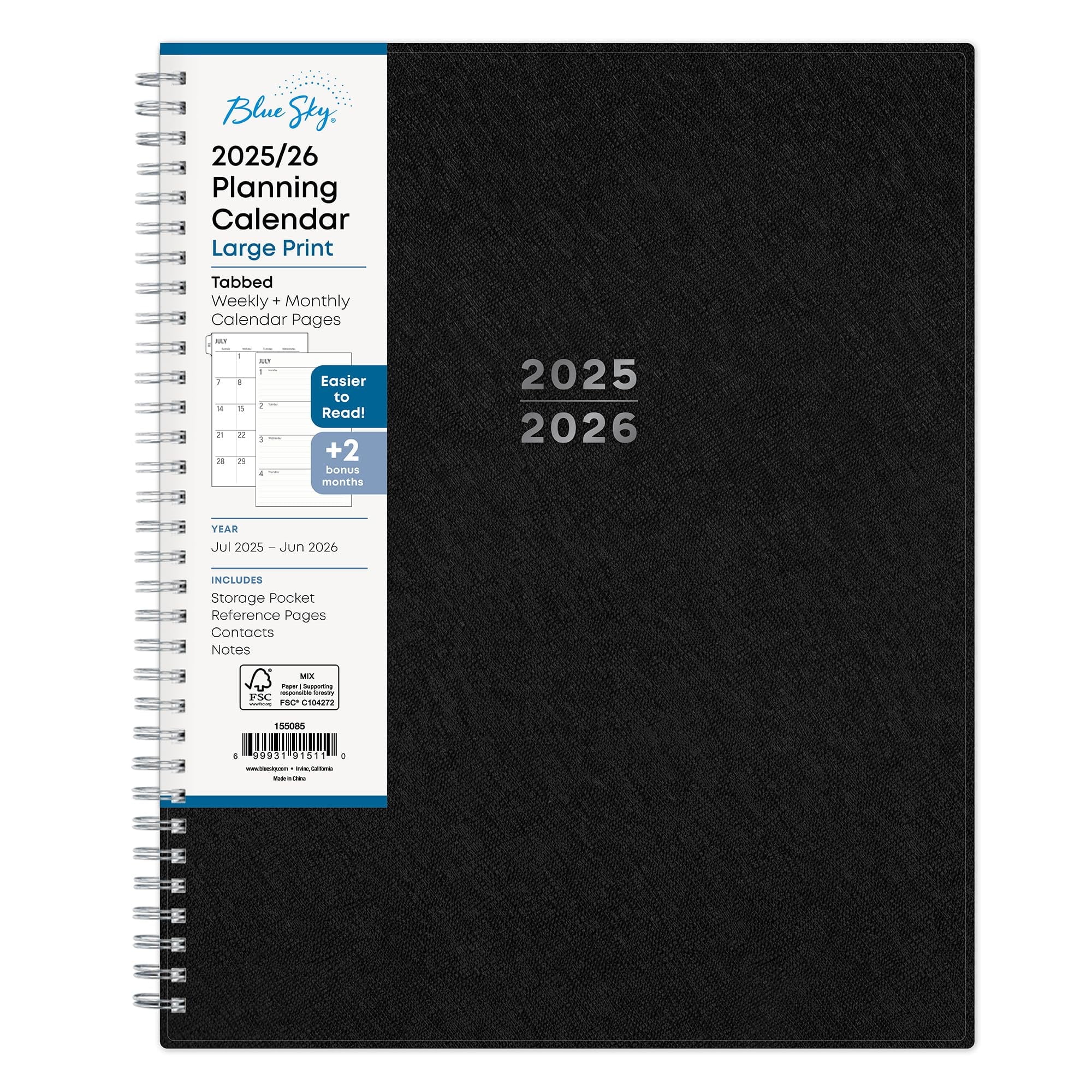 Blue Sky 2025 2026 Academic Year Large Print Weekly And Monthly Planner Blue sky 2025 2026 academic year large print weekly and monthly planner