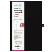Blue Sky 2025-2026 Academic Year Weekly and Monthly Planner Calendar, July 2025 - June 2026, 12-Month, 5" x 8", Faux Leather Hard Cover, Bookbound, Laminated Tabs, Storage Pocket, Black