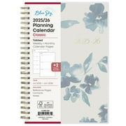 Blue Sky 2025-2026 Academic Year Weekly and Monthly Planner Calendar, July 2025 - June 2026, 12-Month, 5" x 8", Flexible Cover, Wirebound, Laminated Tabs, Bakah Blue