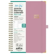Blue Sky 2025-2026 Weekly and Monthly Academic Year Planner Calendar, July 2025 - June 2026, 5" x 8", Faux Leather Cover, Wirebound, Storage Pocket, Laminated Tabs, Imperial Rose