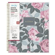 Blue Sky 2025-2026 Weekly and Monthly Academic Year Planner Calendar, July 2025 - June 2026, 8.5" x 11", Flexible Cover, Wirebound, Storage Pocket, Laminated Tabs, Roosevelt Pink
