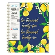 Blue Sky 2025-2026 Weekly and Monthly Academic Year Teacher Lesson Planner Calendar, July 2025 - June 2026, 8.5" x 11", Flexible Cover, Wirebound, Laminated Tabs, Storage Pocket, Fresh Lemons